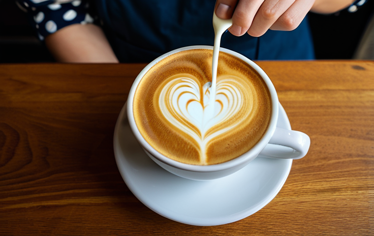 바리스타 커피 아트 실습 팁 - Milk Steaming in Progress**

"Close-up of steaming milk in a stainless steel pitcher, barista hands ...