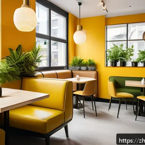 바리스타와 매장 관리 업무 - A cozy, modern coffee shop interior designed for young adults, featuring minimalist stylish furnitur...